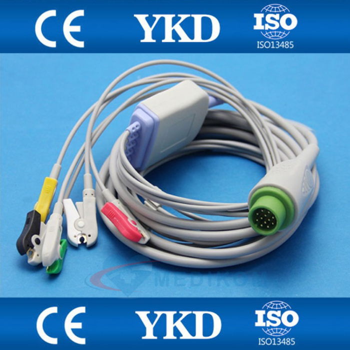 Kabel EKG kompletny 5-odprowadzeń EDAN, Mindray iMEC8  iMEC10  IMEC12  iMEC15, BeneView T5 T6 T8 T9