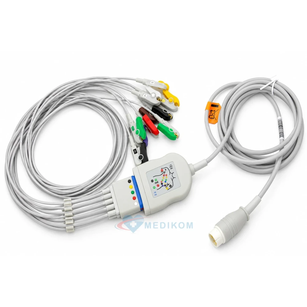 Kabel główny EKG Philips na 5 odprowadzeń HP. Kompatybilny z kardiomonitorami Philips, HP, Nihon Kohden i Welch Allyn.