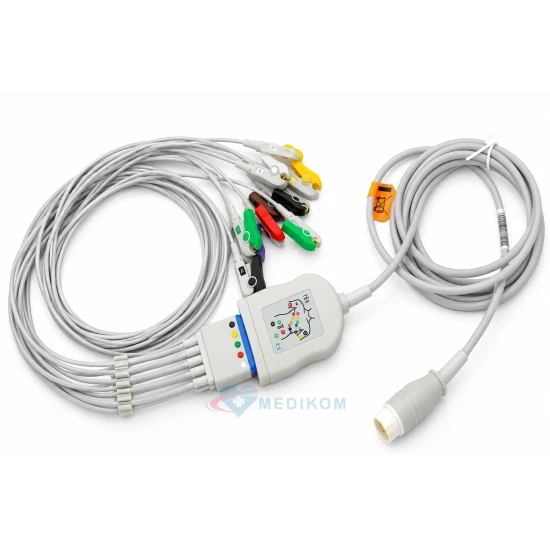 Kabel główny EKG Philips na 3 odprowadzenia HP. Kompatybilny z kardiomonitorami Philips, HP, Nihon Kohden i Welch Allyn.