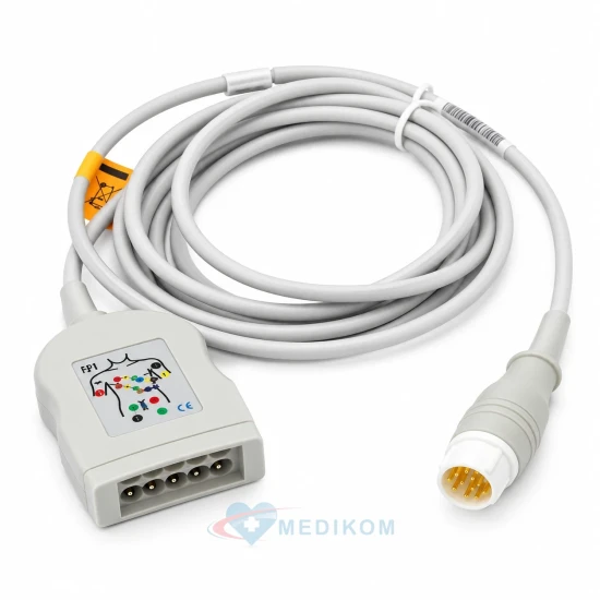 Kabel główny EKG Philips na 3 odprowadzenia HP. Kompatybilny z kardiomonitorami Philips, HP, Nihon Kohden i Welch Allyn.