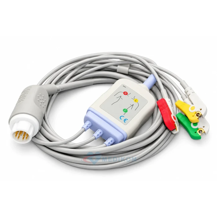 Kabel kompletny EKG do Philips, 3 odprowadzenia kompatybilny z kardiomonitorami i defibrylatorami Philips, HP, Nihon Kohde