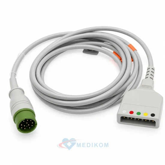 Kabel EDAN, Mindray iMEC8 / iMEC10 / IMEC12 / iMEC15, BeneView T5 / T6 / T8 / T9 połączeniowy z odprowadzeniami EKG (5-odpr.)